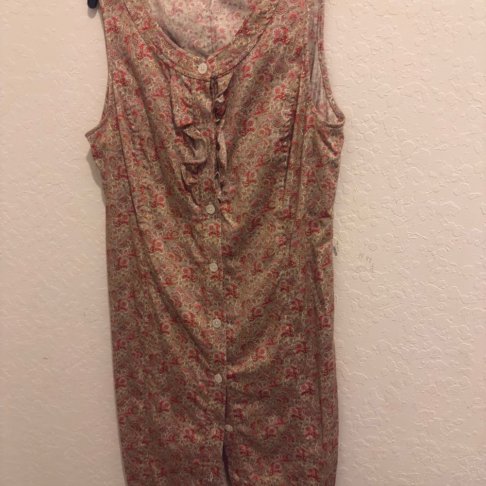 Talbots Paisley Button-Front Blouse in Pink and Gold